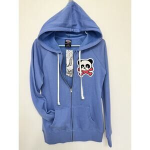NEW Superfresh Panda & Crossbones Womens Full Zip Hoodie Hoodie Sweatshirt Small